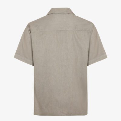Camicia collo riviera in twill tinto capo