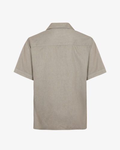 Camicia collo riviera in twill tinto capo