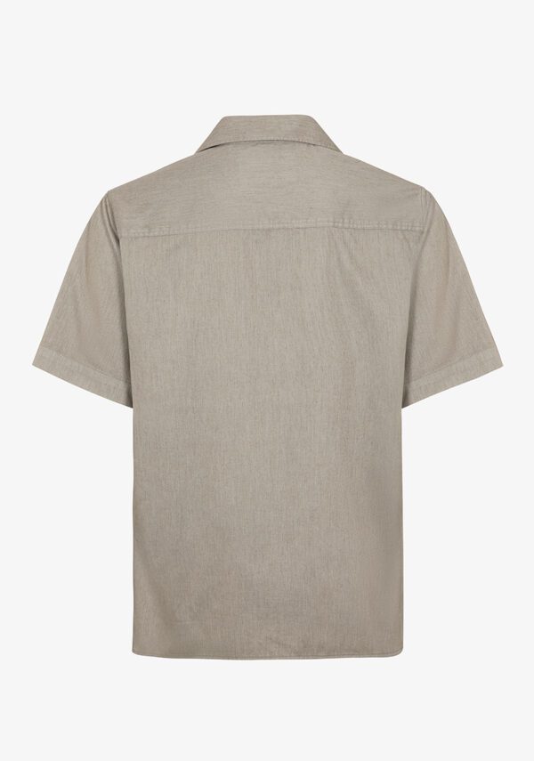 Camicia collo riviera in twill tinto capo