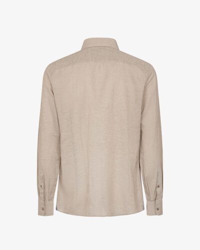 Camicia collo francese in lino maltinto