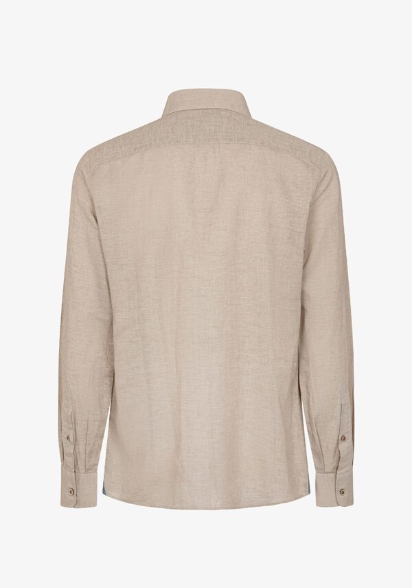 Camicia collo francese in lino maltinto