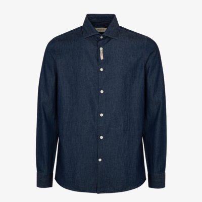 Camicia manica lunga collo francese in denim
