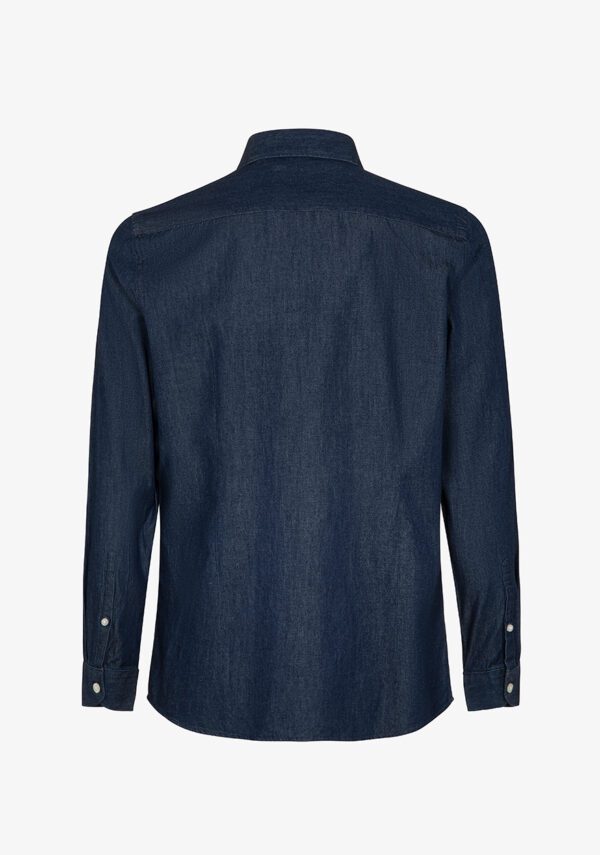 Camicia manica lunga collo francese in denim