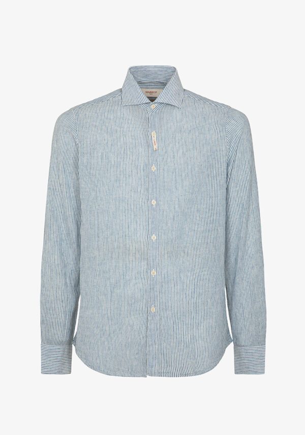 Camicia in lino collo francese