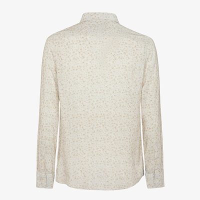 Camicia in lino stampato collo francese