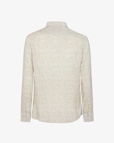 Camicia in lino stampato collo francese