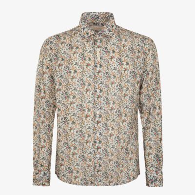 Camicia in mussola stampata collo francese