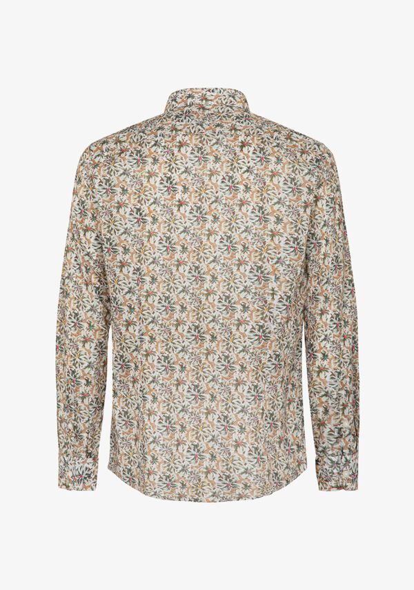 Camicia in mussola stampata collo francese