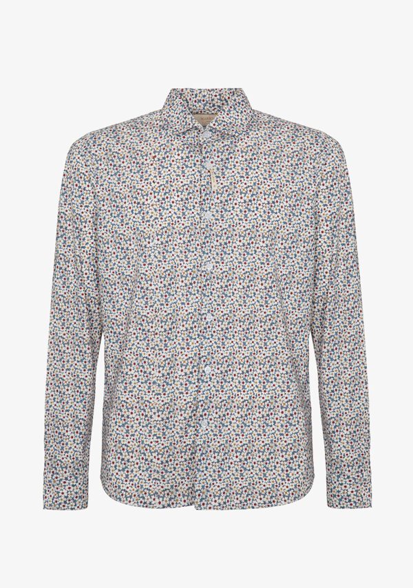 Camicia no iron stampato collo italiano