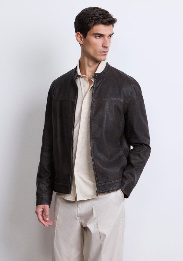 Giubbotto biker effetto vintage