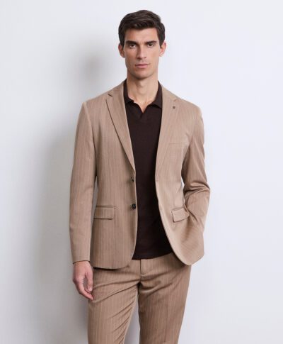 Blazer monopetto poliviscosa gessato