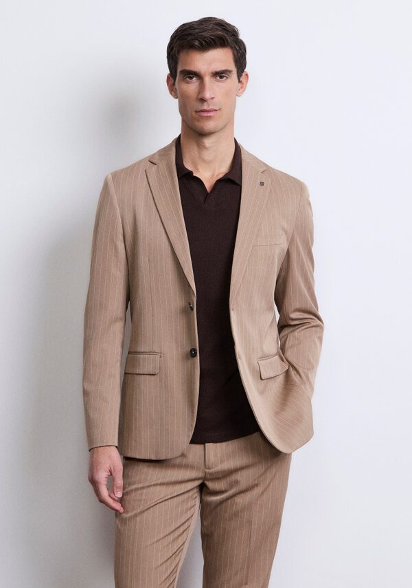 Blazer monopetto poliviscosa gessato