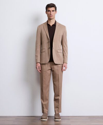 Blazer monopetto poliviscosa gessato