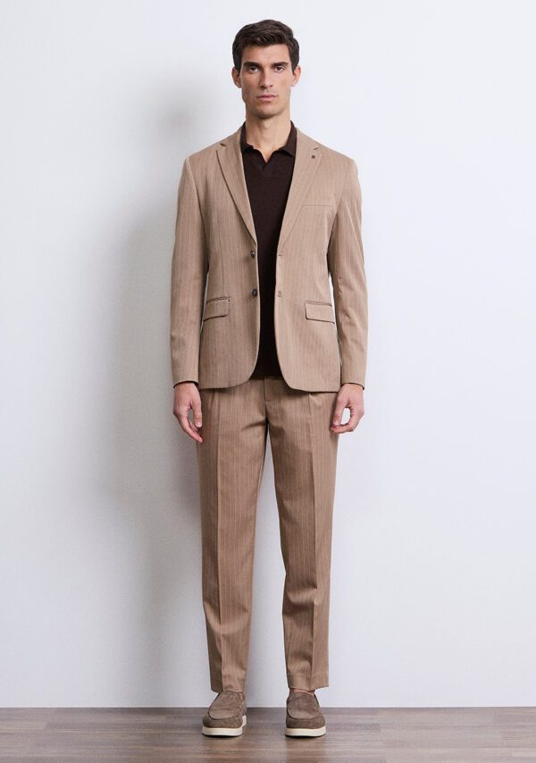 Blazer monopetto poliviscosa gessato