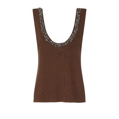Top in maglia con applicazioni