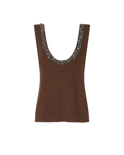Top in maglia con applicazioni