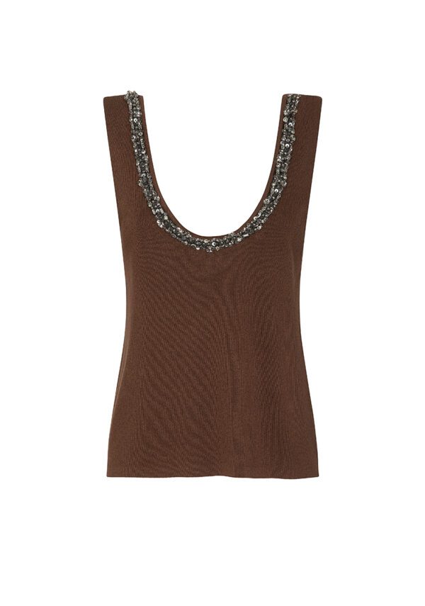 Top in maglia con applicazioni