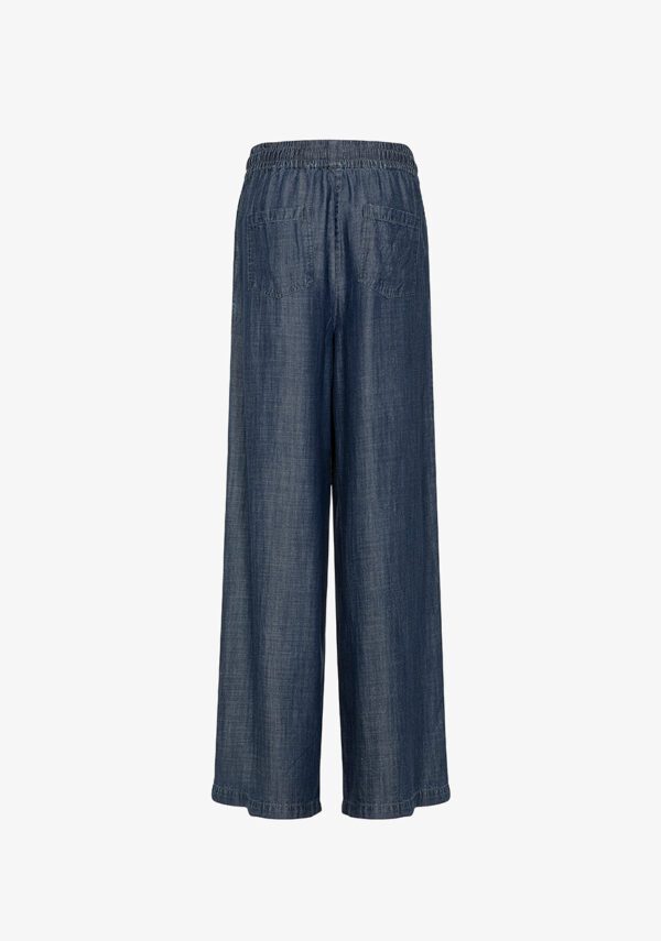 Pantapalazzo effetto denim con coulisse