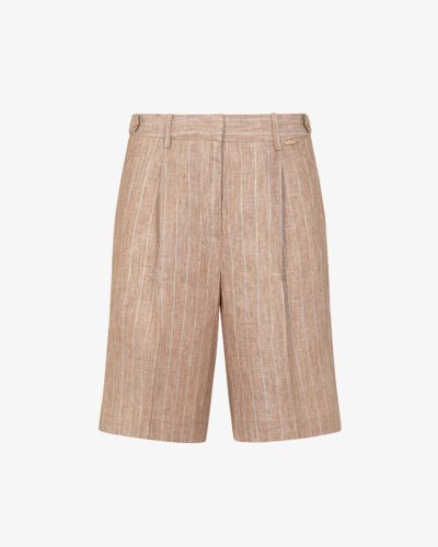 Bermuda in lino gessato