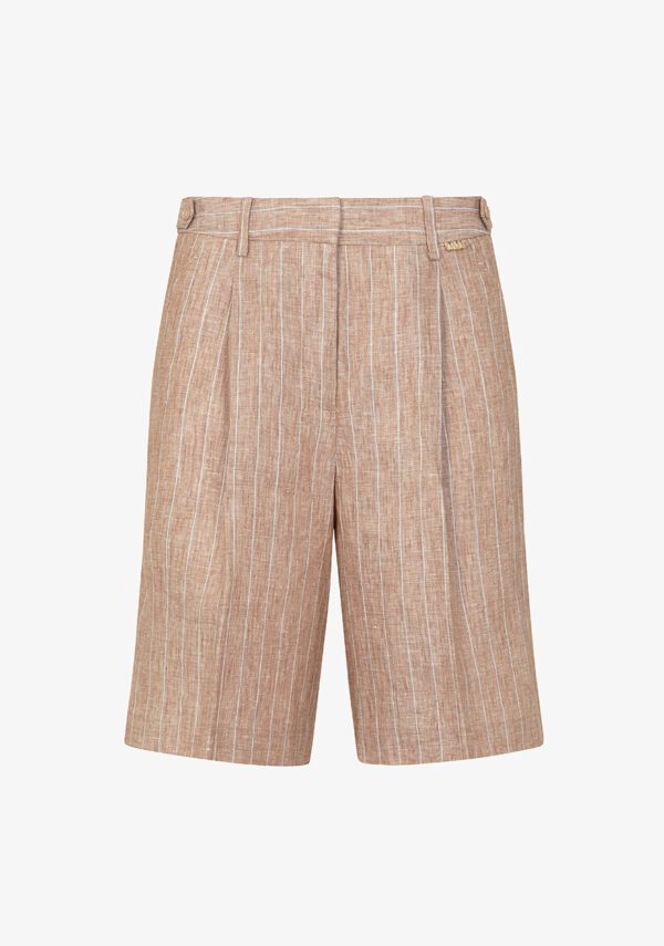 Bermuda in lino gessato