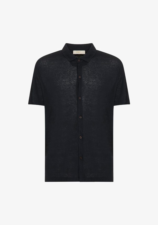 Polo camicia misto lino
