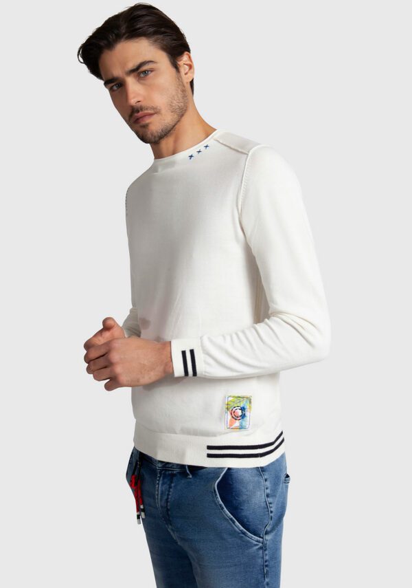 GIROCOLLO COTONE MANICA LUNGA CON PATCH