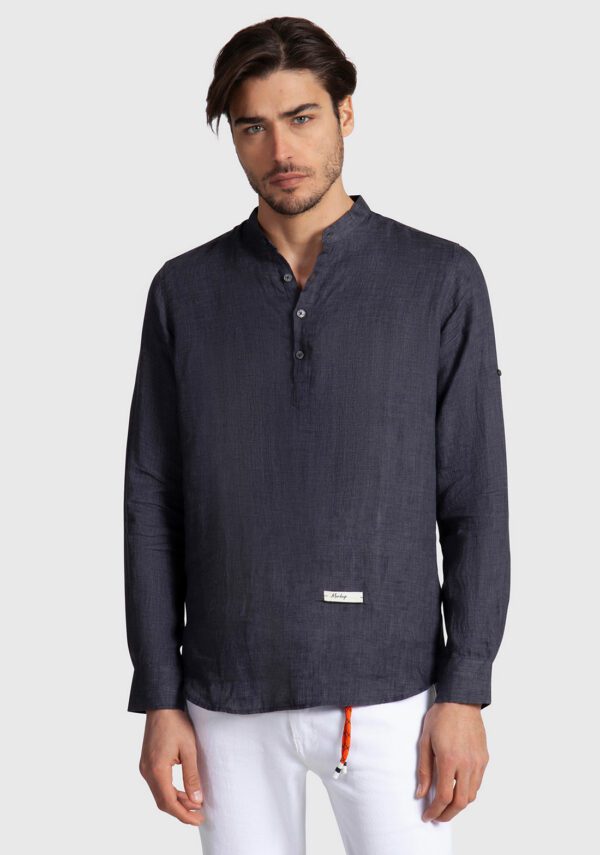 Camicia coreana lino delave