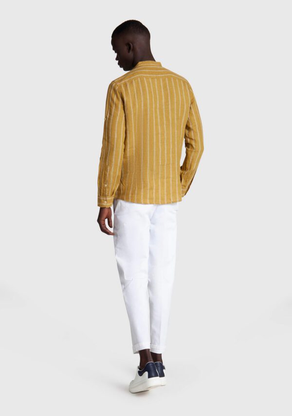 Camicia coreana lino rigata