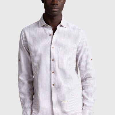 CAMICIA COLLO FRANCESE LINO RIGHE