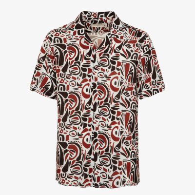 Camicia in lino stampato collo riviera