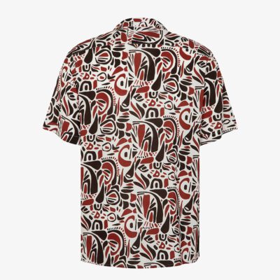 Camicia in lino stampato collo riviera