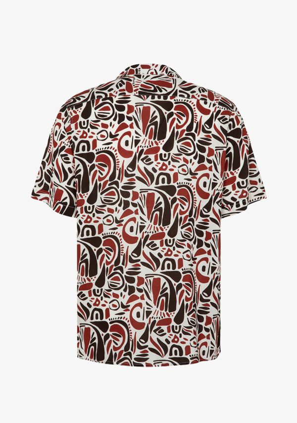 Camicia in lino stampato collo riviera
