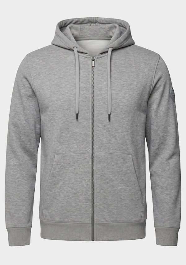 Felpa con Cappuccio e Zip Patch Gommata