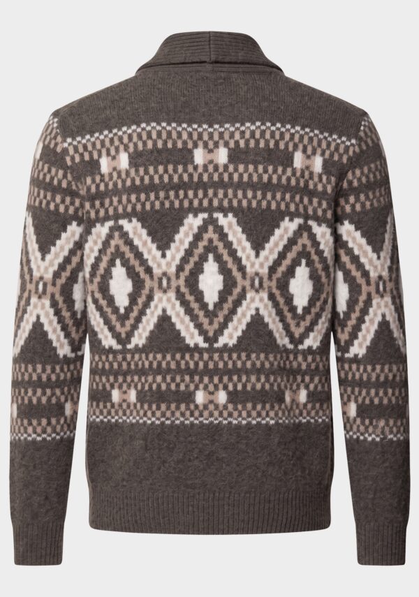 Cardigan Mouliné Jacquard Etnico