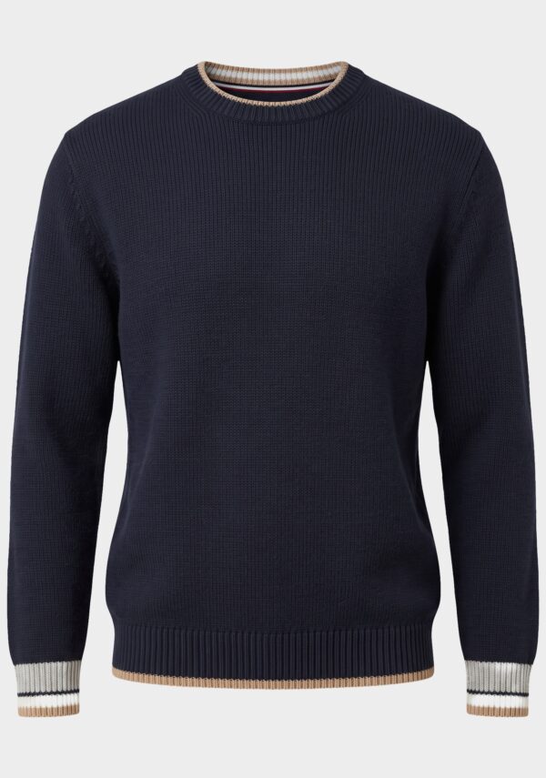 Maglione Girocollo Costine Contrasto