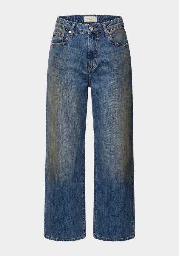 Jeans wide leg lavaggio al thè