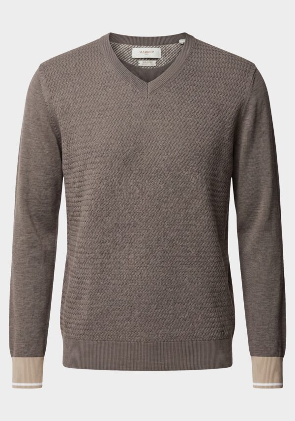 Maglione Scollo V con Inserto Collo