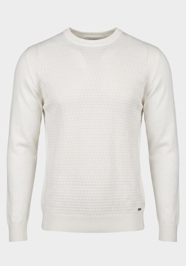 Maglione Girocollo con Punti Contrasto