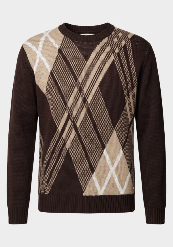 Maglione Girocollo Jacquard Rombi