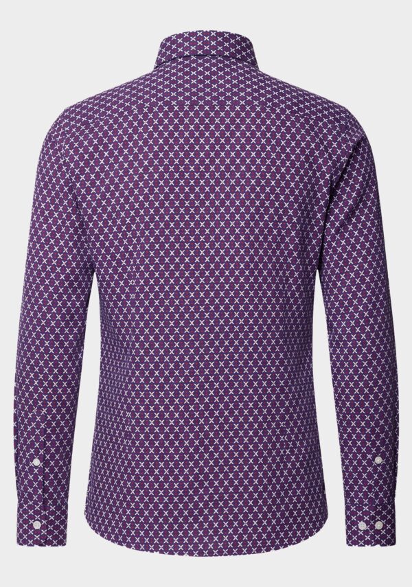 Camicia No Iron stampata collo francese