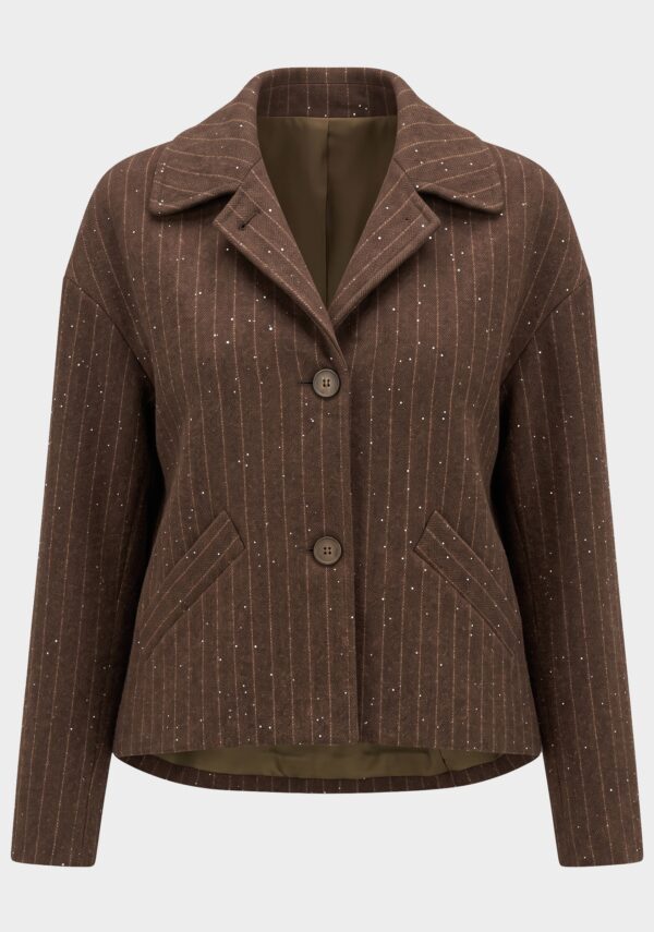 Cappotto corto gessato