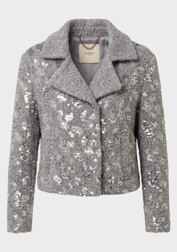 Cappotto corto in panno paillettes